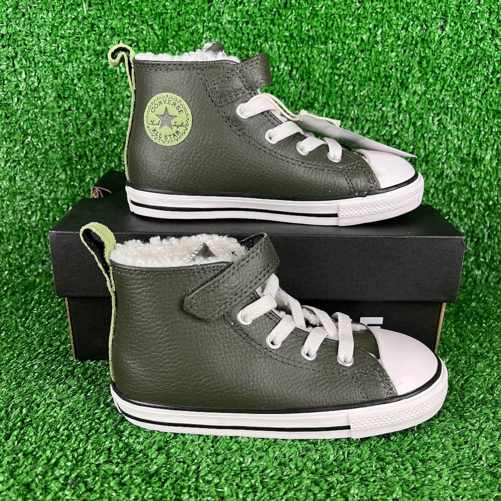 NEW Converse Chuck Taylor All Star Faux Fur Lined Utility Green High Top Sneaker